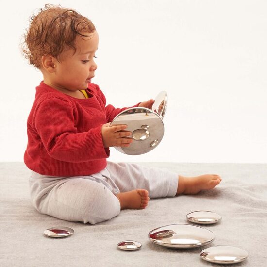 Montessori Sensory Steel Silver Buttons